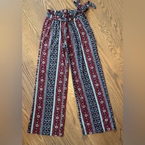 Pink Republic Striped Red and Blue Casual Pants